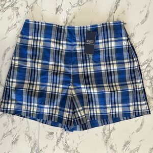 Polo Ralph Lauren Poplin Plaid Cotton Regatta Shorts Key West Sail Women Size 8